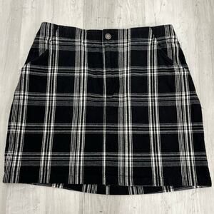 Hollister Black White Plaid Ultra High Rise Preppy Y2K Short Mini Skirt Large
